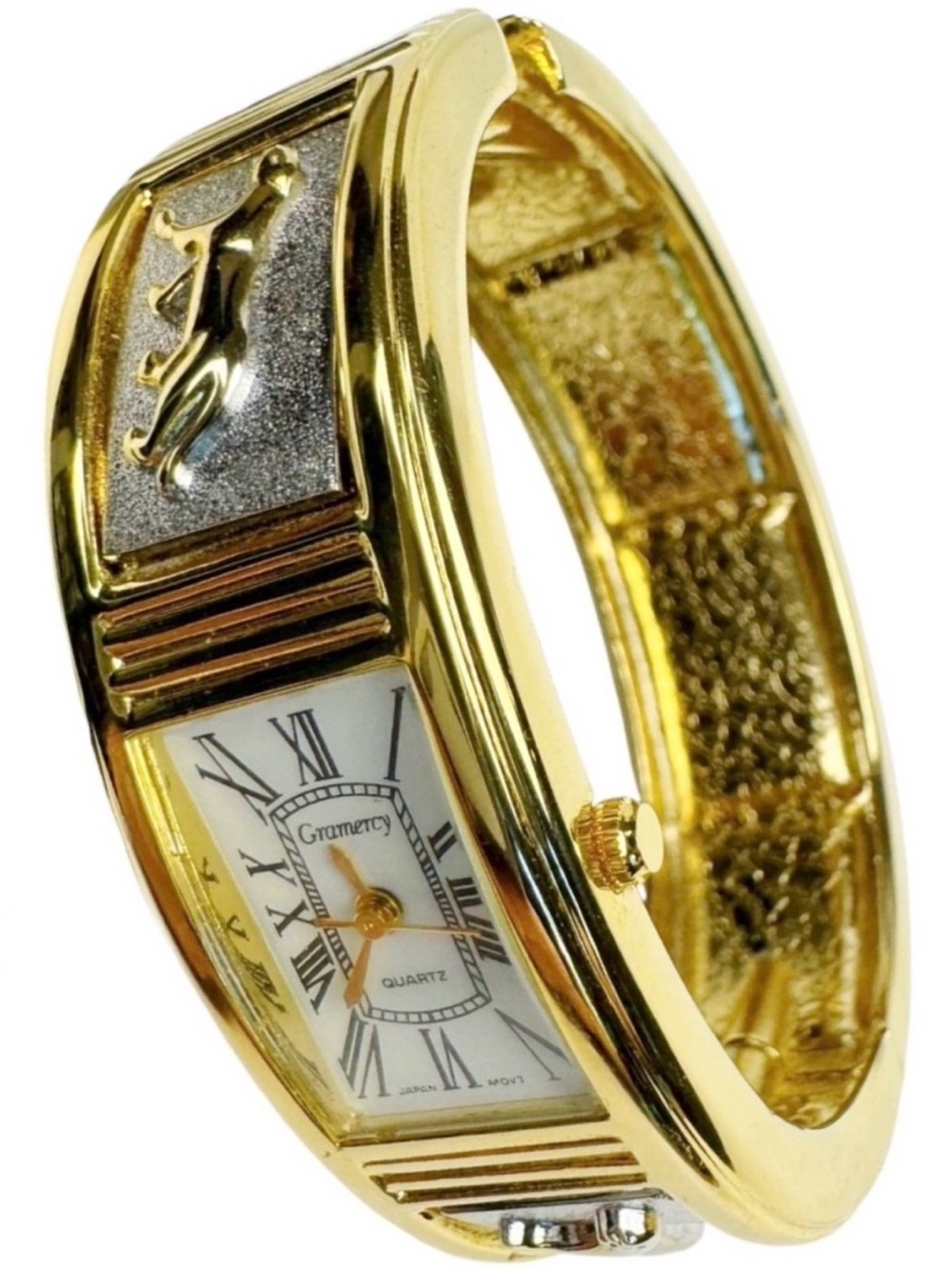 Gramercy Quartz Gold & Silver Hinged Bracelet Watch